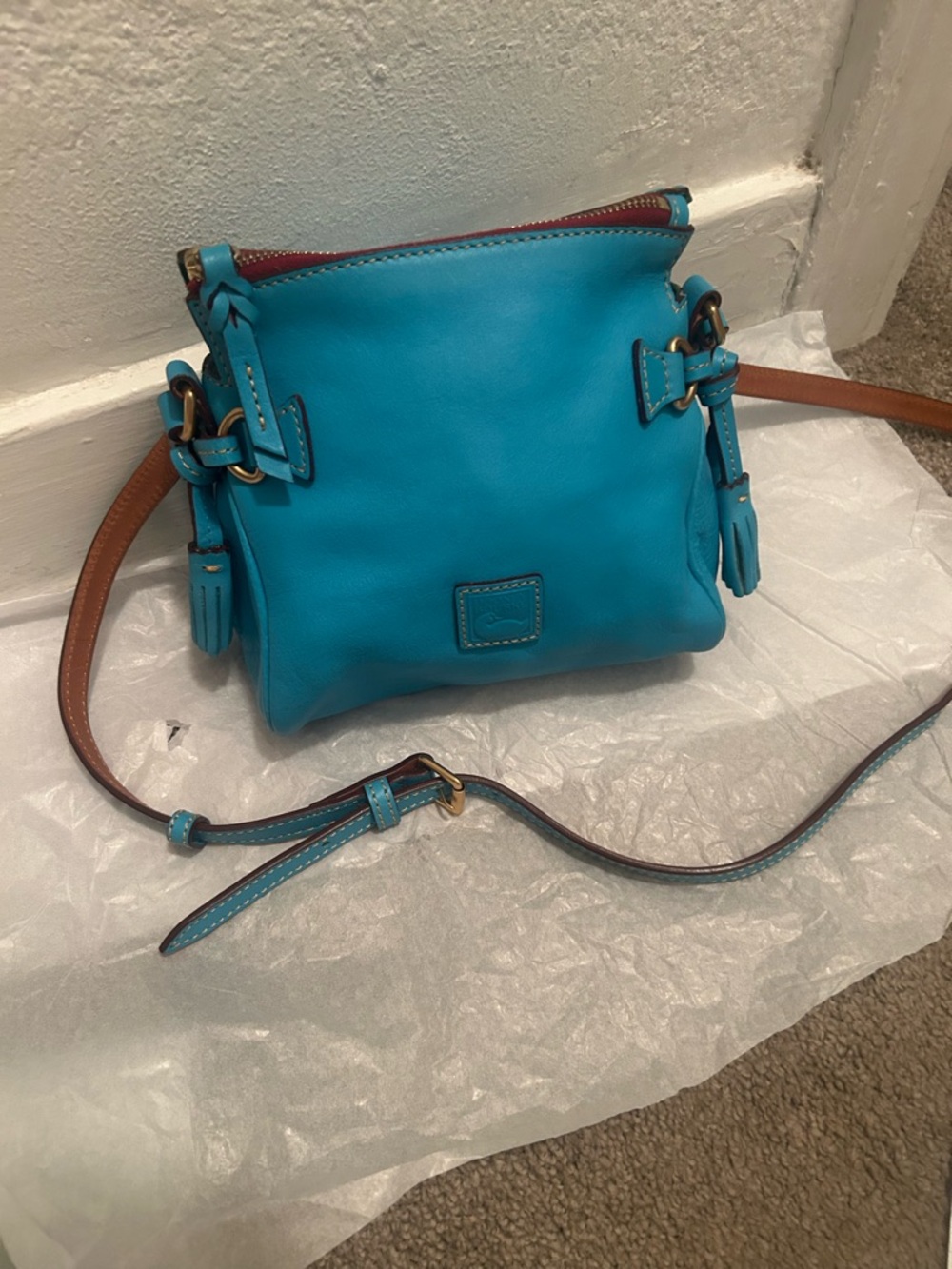Dooney & Bourke Turquoise/Aqua Mini Zip Crossbody New with tags